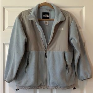 North Face Light Blue and Gray Fleece